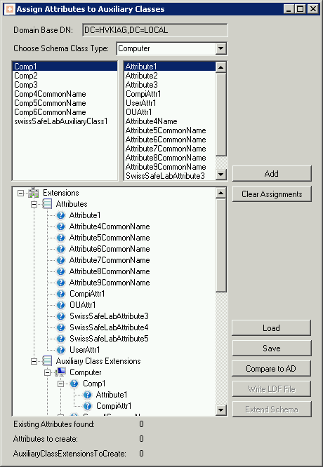 assigning attributes to schema classes