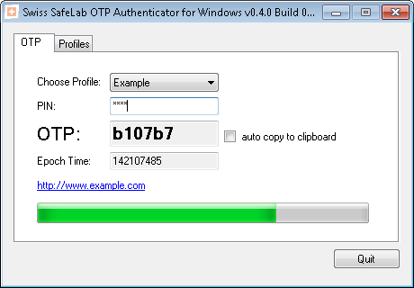 Swiss SafeLab OTP Authenticator for Windows